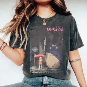 Comfort Colors Vintage Totoro T-Shirt, My Neighbor Totoro, Hayao Miyazaki, Studio Ghibli Gift, Anime Totoro T-Shirt For Her Him