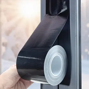 3 in x 65.5 FT Black Window Sealing Tape, Heavy-Duty No-Residue Waterproof Tape for Window AC Frame Insulation, Cold & Heat Air Blocking, Repair