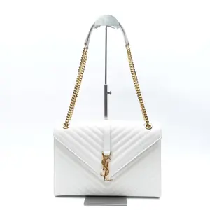Pre-owned Yves Saint Laurent Calfskin Shoulder Bags YSL Envelope White Shoulder Bag T10395506