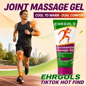 Ehrgols Joint Massage Gel 3.4 fl oz/100ml | With Glucosamine & Turmeric | Cooling-to-Warming Sensation | For Knee, Lower Back, Shoulder, Ankle & Muscle Comfort | Non-Oral, Pre & Post-Workout Massage Gel
