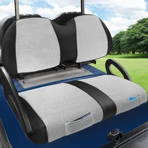 Golf Cart Seat Covers For Club  Precedent Seat Cover OEM Front, Breathable Fabric and Leather Front Seat Cover Like Gloves, Full Wrap-Around Design of Club  Precedent Golf Cart Front Seat Cover