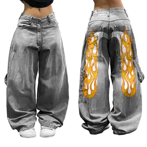 Y2K Best-selling Jeans , Jetro Personalized Print Jeans  New Punk Hip Hop , Jeans Couple Street Wear, Plus Size jeans, Streetwear Pants