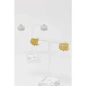 Shines In A Row Half Hoop Earrings