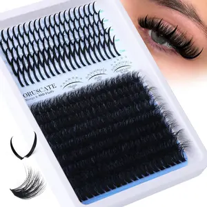 CORUSCATE Lash Clusters 80D Long 12-20mm Lash Spikes, Thick Cluster Eyelash Extensions Volume Individual Lashes DIY Spiky Lash Extension Mega Eyelashes Cluster Mink Strips Lashes