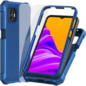 for  Xcover 6 Pro Cell Phone Case, Galaxy X Cover 6 Pro Cover Case with Screen Protector, Dual Layer Protective, Shockproof Corner TPU Bumper,  Heavy Duty Case-Blue