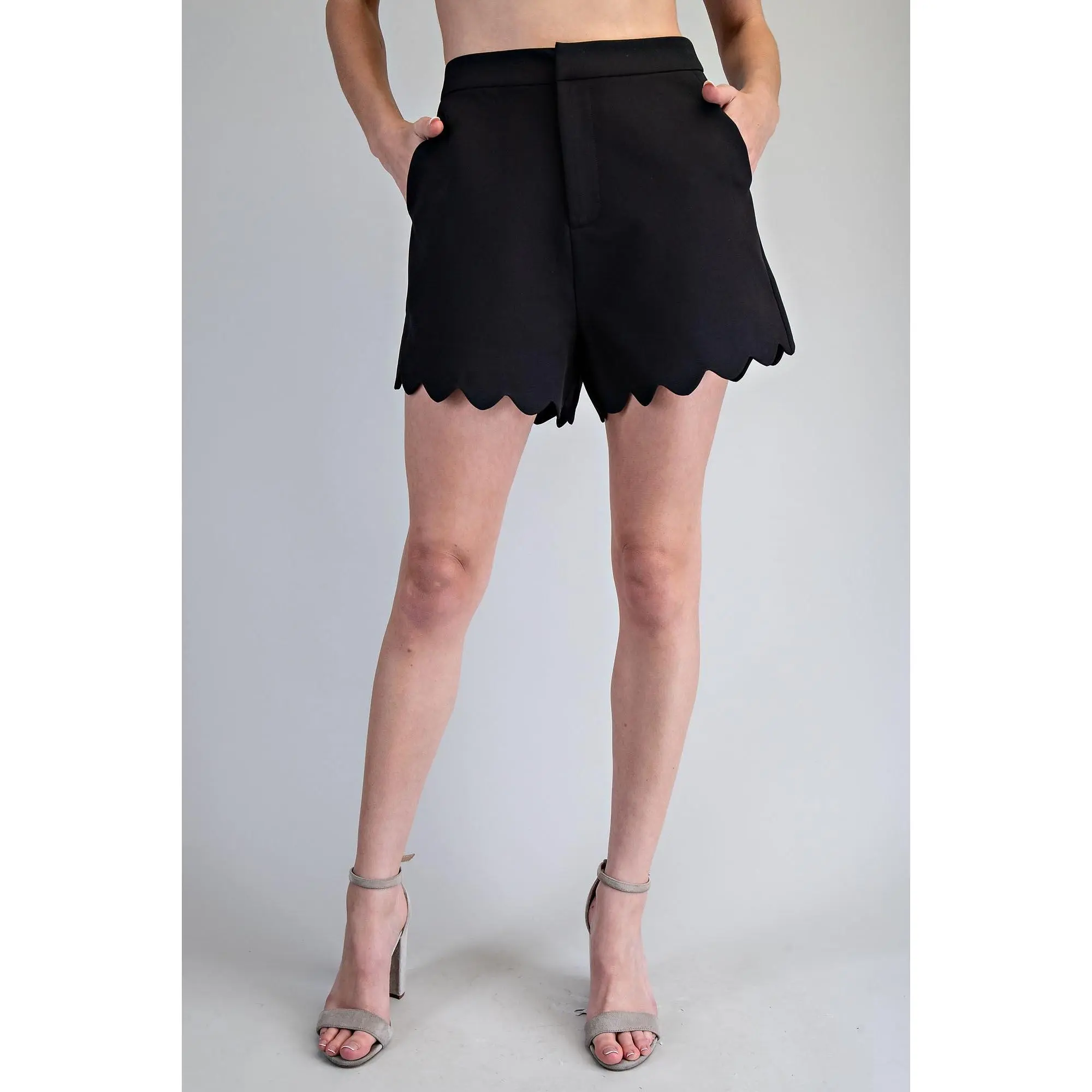 Sleek Edge Scallop Shorts