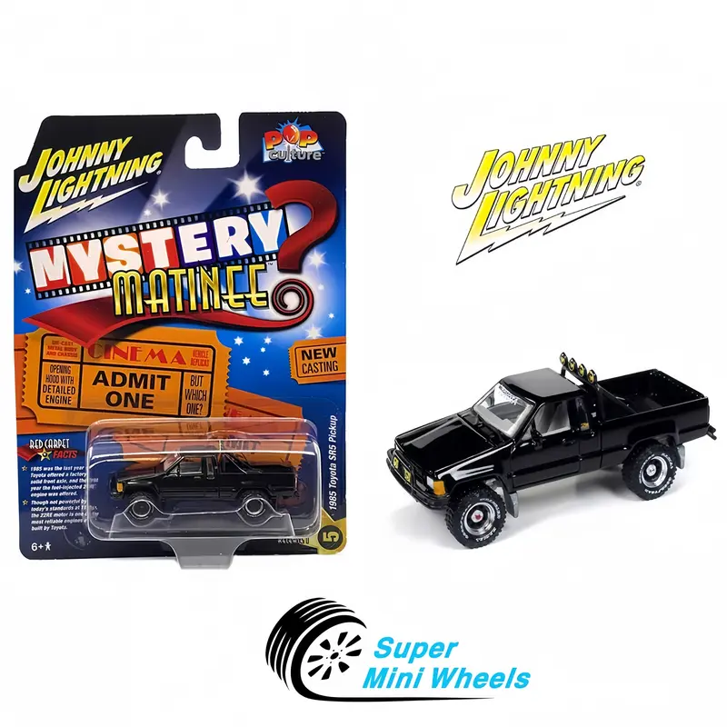 Johnny Lightning 1:64 Mystery Matinee 1985 Toyota SR5 Pickup – Black - Diecast model