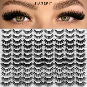 MAGEFY 48 Pairs False Eyelash, Full Strips Wispy Soft Fiber Faux Mink Lashes, Eyelashes Makeup Cosmetic Eyelash Extensions, Eyelashes Extensions