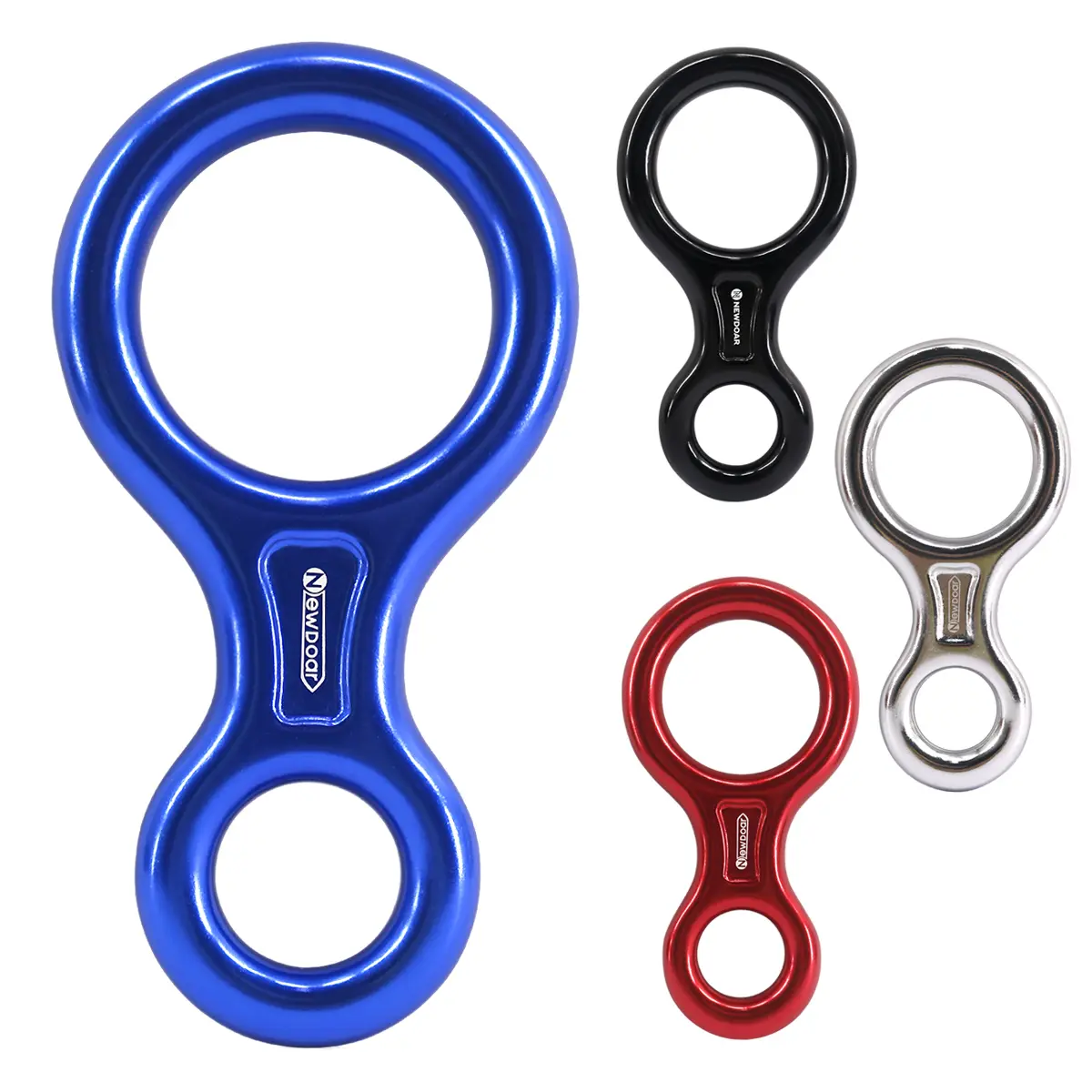 NEWDOAR 35KN Figure 8 Belay Descender, Lightweight Anodized Aviation Aluminum with Large Eyelet for Active Rescue, Rock Climbing, and Rappelling
