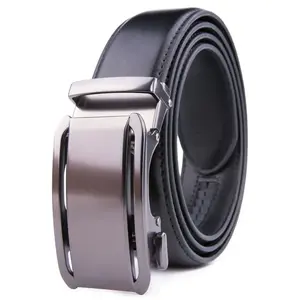 Men's Belt Leather Dress Belts for Men Ratchet Automatic Buckle Size Customized