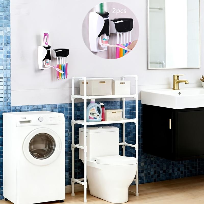 2pcs Set - Punch-Free Wall-Mounted Toothbrush Holder Set, Automatic Toothpaste Dispenser Toothpaste St
