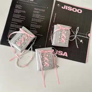 Women's Mini Wallet Coin Purse Snap Button Card Holder with Wrist Strap PU Leather Small Change Pouch Lightweight Compact Wallet for Daily Use Shopping Travel Commuting