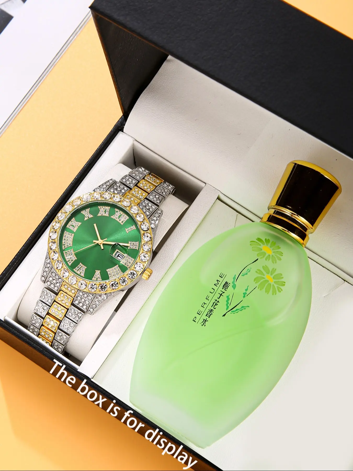 2pcs Elegant Fashion Casual Quartz Movement Watch Set for Women & Men, Includes Perfume Gift Box, Perfect for Daily Wear, Birthdays, Christmas