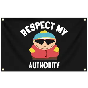[Made in US] Respect MY Authority Flag, 3x5 Ft Funny Flags for College Dorm Room Decor, Man Cave Flag Tapestry for Home Room Decorations