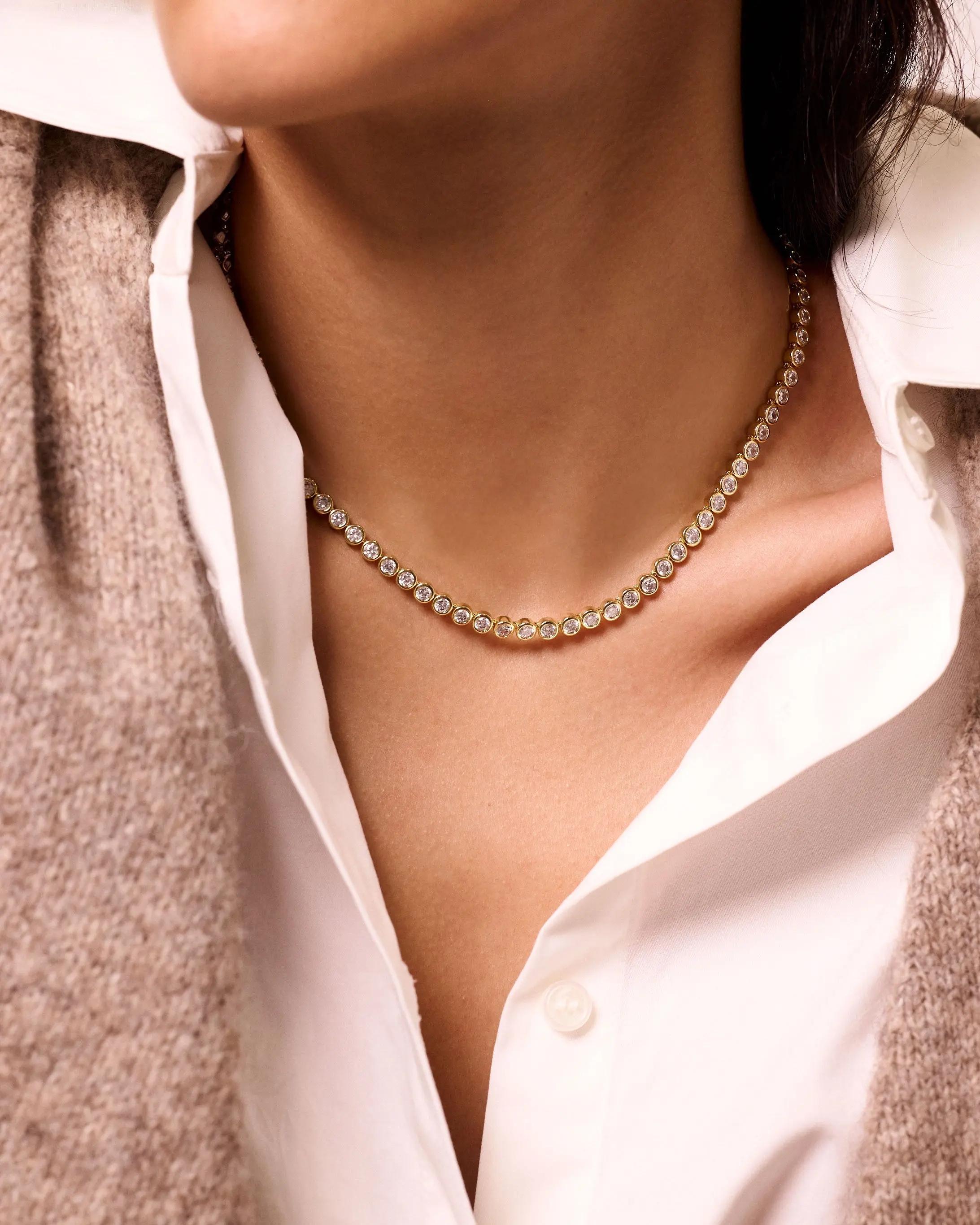 Gold Chain Jewel Necklace, Fashion Costume Jewelry Accessory for Daily Wear, Gold Chain Necklace