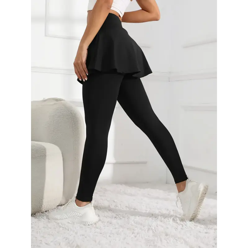 2025 Women'S High-Waist Yoga Leggings with Built-In Pockets - Soft, Stretchy Activewear for Running & Dance, Solid Color