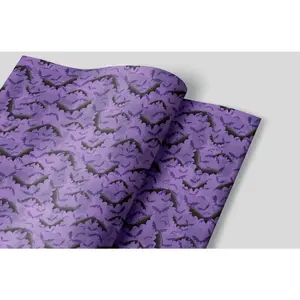 Swarming Bats Wrapping Paper Set - 3 Sheets of Quality Printed Design for Birthday & Holiday Gifts