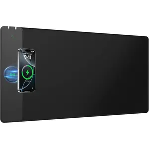 2-in-1  Pad with    for Phone, 31.5"x15.8" Large,  Smooth Surface, Non-Slip Base, No Adapter, Black
