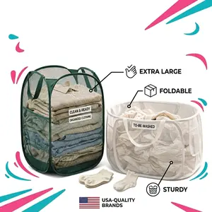 Extra large foldable mesh laundry hamper，Pop up laundry hamper,Bedroom clothes storage, Easy to clean laundry basket, Sturdy Pop-Up Mesh Laundry Basket with Reinforced Handles for Dorm & Apartment Use#FoldableLaundryBasket