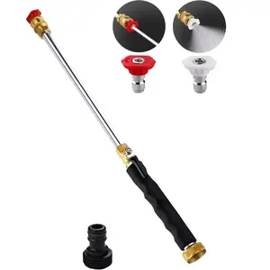 High Pressure Hydro Jet Nozzle Power Washer for Garden Hose, Includes 2 High-Pressure Nozzles & Quick Connectors, Car & Patio Cleaning Tool