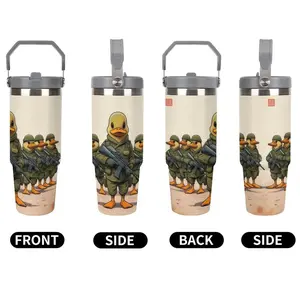 Portable Stainless Steel Vacuum Insulated Travel Mug, Pumpkin Design, Perfect Gift for Valentine's Day, Christmas & Halloween