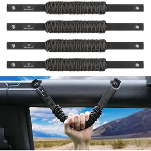4 Pack Roll Bar Grab Handles Compatible with Ford Bronco 2021-2025 2/4 Door, Paracord Grip Handle for Bronco Interior Accessories (Not Compatible with Bronco Sport)