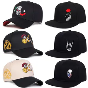 Unisex Skull US Flag Cartoon Pattern Embroidered Hip Hop Hat Outdoor Sport Adjustable Sunscreen Leisure Hat Spring Autumn Travel Tourism Beach Vacation