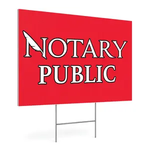 Public Notary Services Yard Sign