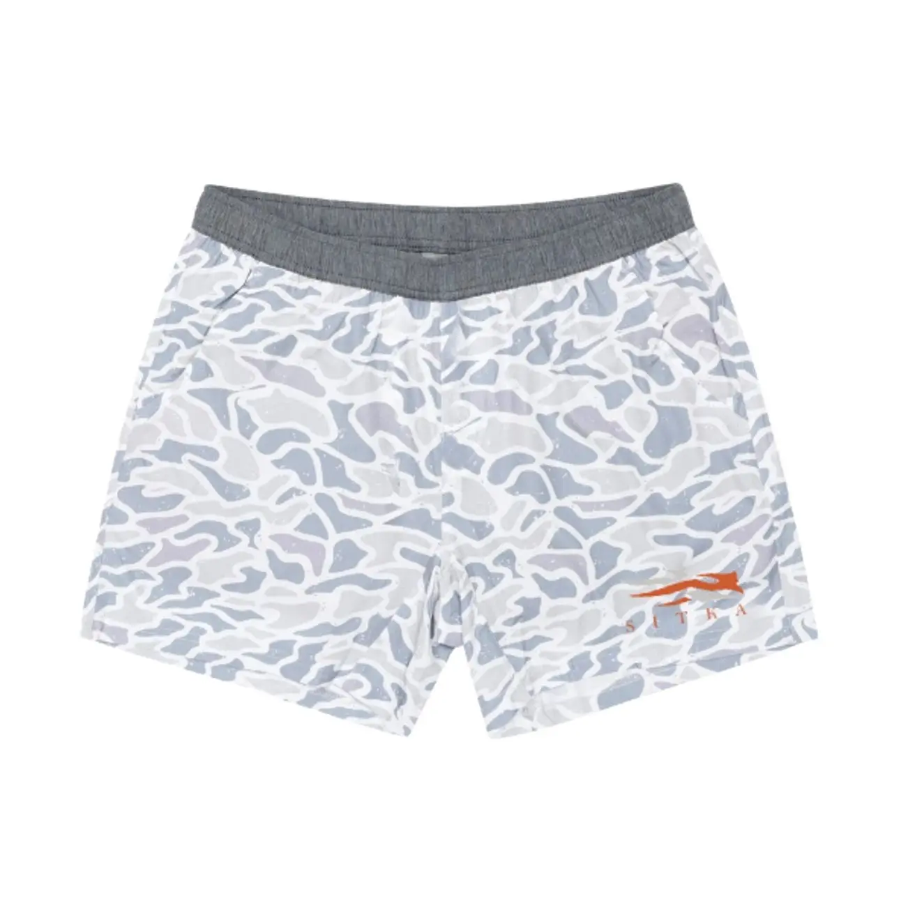 Sitka Grey Deer Camo Athletic Shorts, Duck Camo Performance Shorts, Lightweight Quick Dry Gym Shorts, Basketball Training Shorts, Outdoor Running Workout Shorts, Summer Beach Activewear Shorts, Men's Performance Mesh Shorts