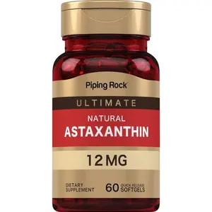 Piping Rock Astaxanthin 12mg | 60 Quick Release Softgels | Extract Supplement  | Gluten Free, Non-GMO