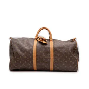 Pre-owned Louis Vuitton canvas Shoulder Bags Monogram Keepall 55 Boston Travel Bag MI889 (4900000133899)
