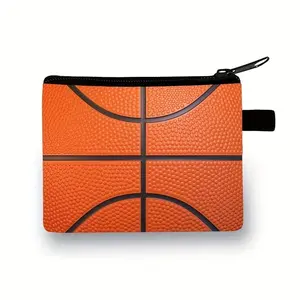 Basketball Design Wallet Set, Includes Coin Purse and Compact Wallet, Perfect for Basketball Lovers, Stylish and Functional