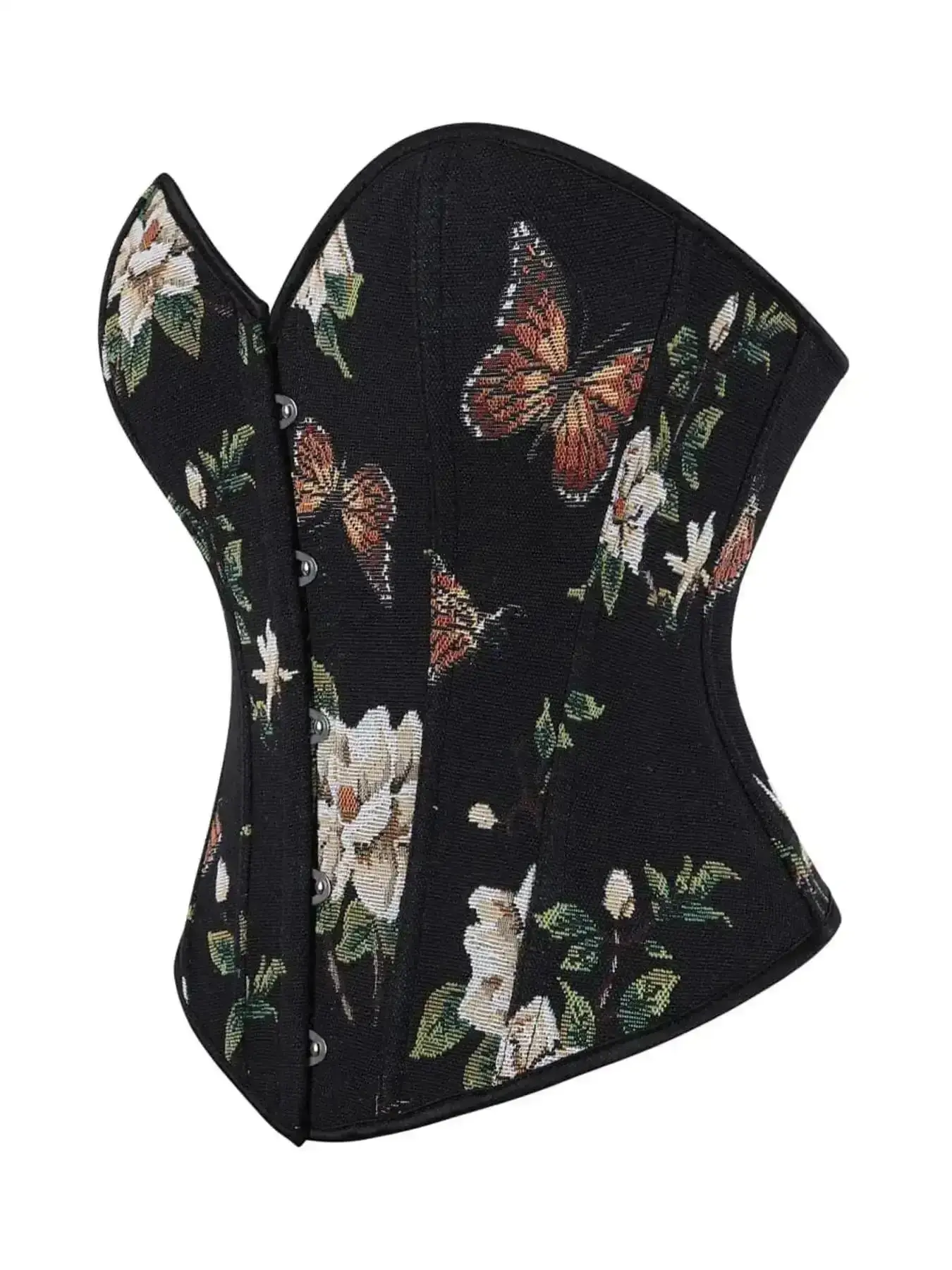 Women's Vibrant European Style Tight-Fitting Corset Top Complete Look, Elegant Floral Butterfly Pattern Back Tie Body Shaping Shapewear, Bone Support Tummy Control Waist Cincher, Shaperwear, Bold Print, Premium Quality