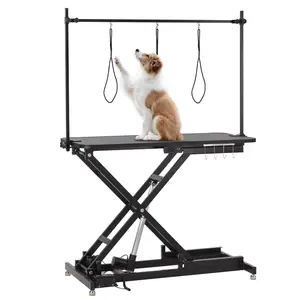 【GARVEE】47" Heavy Duty Electric Lift Grooming Table for Large Dogs/Cats, Black