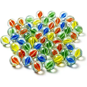 40 Cat's Eye Glass Marbles for Kids, Uniform 16mm (0.63") – Colorful Glass Balls for Vases 4 Colors – Bulk Shooter Marbles for Games, Chinese Checkers, Collectors & Party & Projects