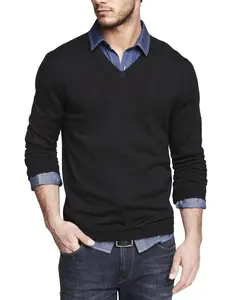 COOFANDY men's casual V-neck sweater ribbed knit slim fit long sleeved pullover, Roman knit men's top, a choice for autumn and winter. (Excluding lining) Knitwear Menswear