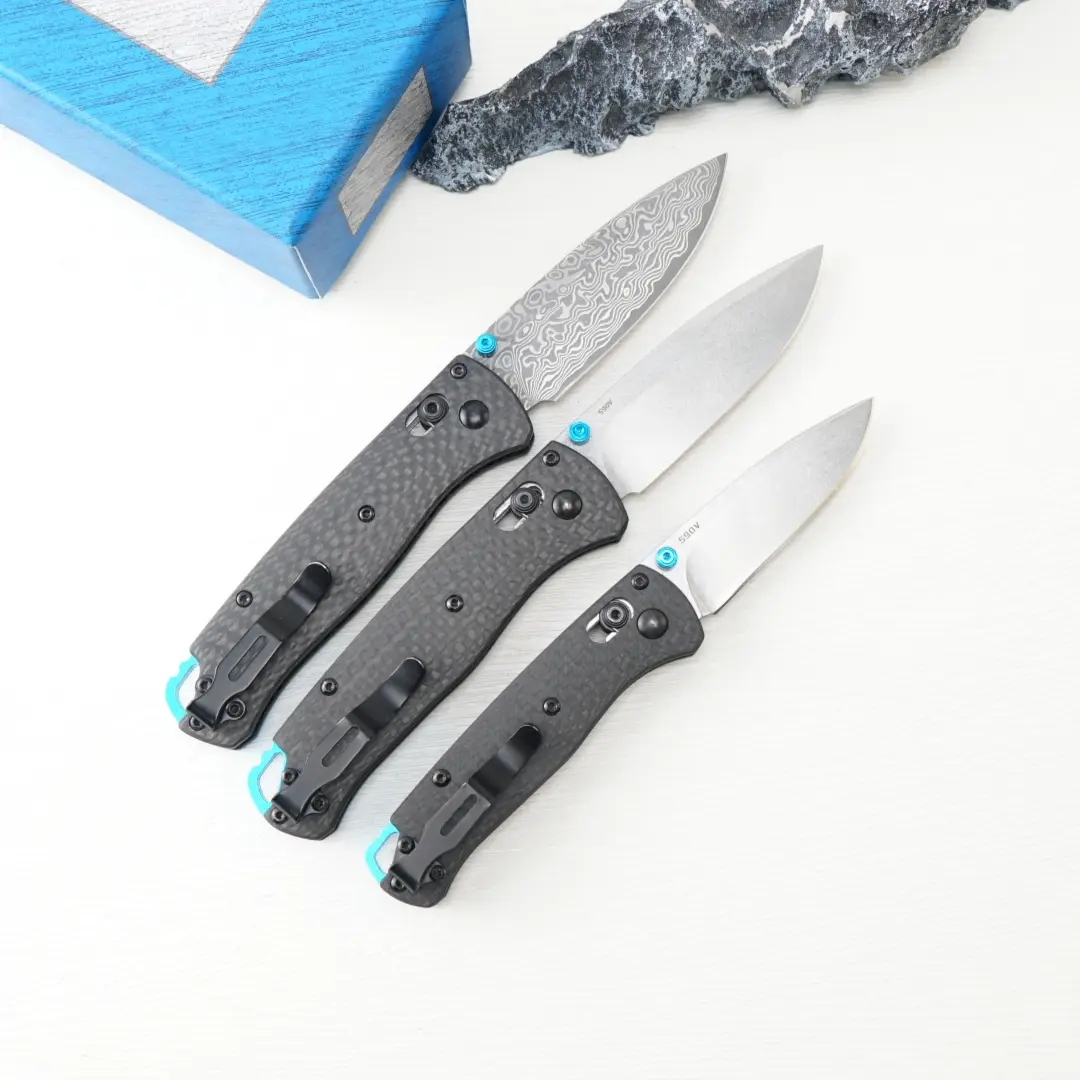 533/535 Folding Knife, Carbon Fiber Folding Knife, Damascus Steel Blade, Fruit Knife, Pocket Knife, Male and Female Gifts