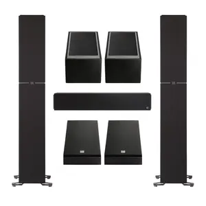 Definitive Technology Dymension Atmos Home Theater System - Bundle with (2) DM70 Towers, (1) DM20 Center Channel, (2) DM95 Rear Speakers and, (2) DM90 Atmos Speakers