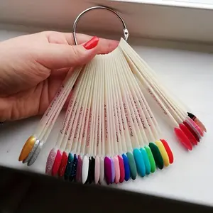 1set Nail Display Tips Clear Nail Swatches Tips For Display Nail Samples Gel Polish Palette Color Chart Manicure Practicing Tools