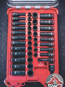Milwaukee Compatible 3/8 in 43PC Impact Socket Storage Insert for Packout