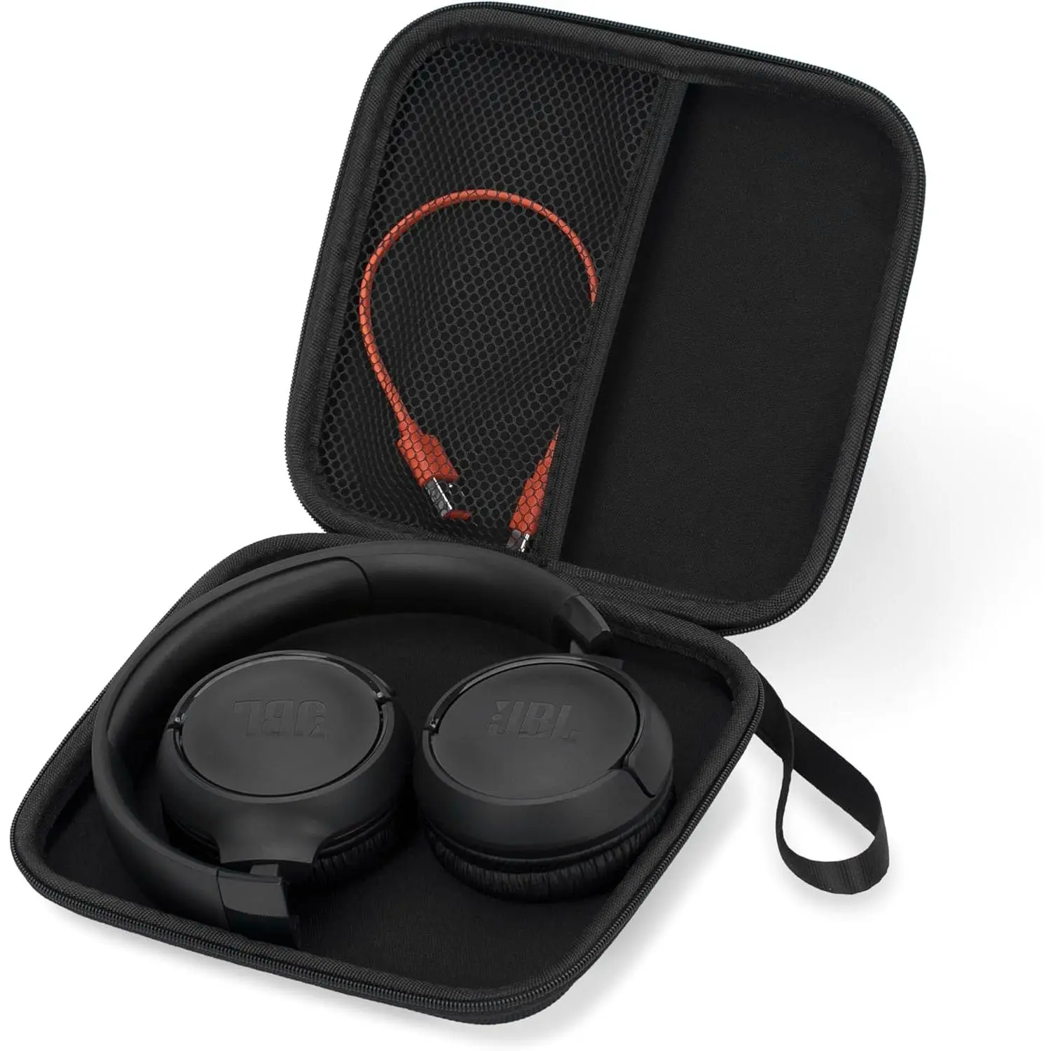 Universal Hard Shell Headset Case for Foldable Headphones, 1680D Oxford Fabric Travel Bag with Detachable Strap and Storage Pocket, Shockproof Protection, Charging, Audio
