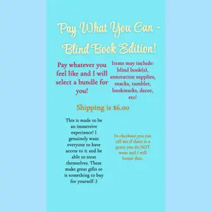 Pay What You Can Blind Books Edition - Pay Anything You Feel Like, Select a Bundle, Shipping $6.00