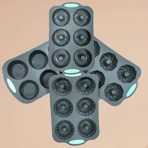 4pcs Set Silicone Cake Molds with 6 Holes, Round and Donut Baking Molds, Chocolate Molds for Creative Baking Adventures