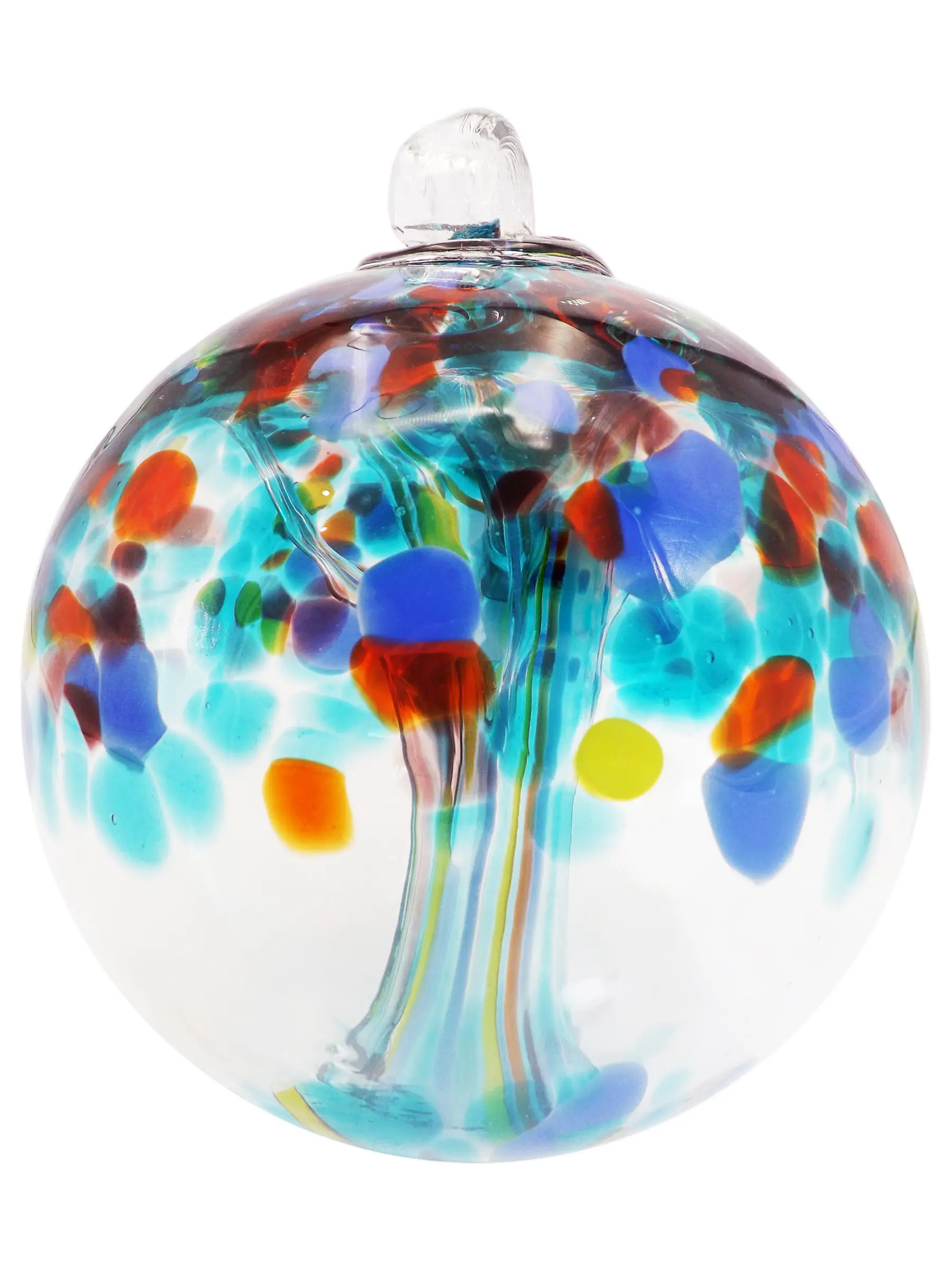 Dale Tiffany 4" Rainbow Tree of Life Devotion Hand Blown Art Glass Ornament Witching Gazing Ball