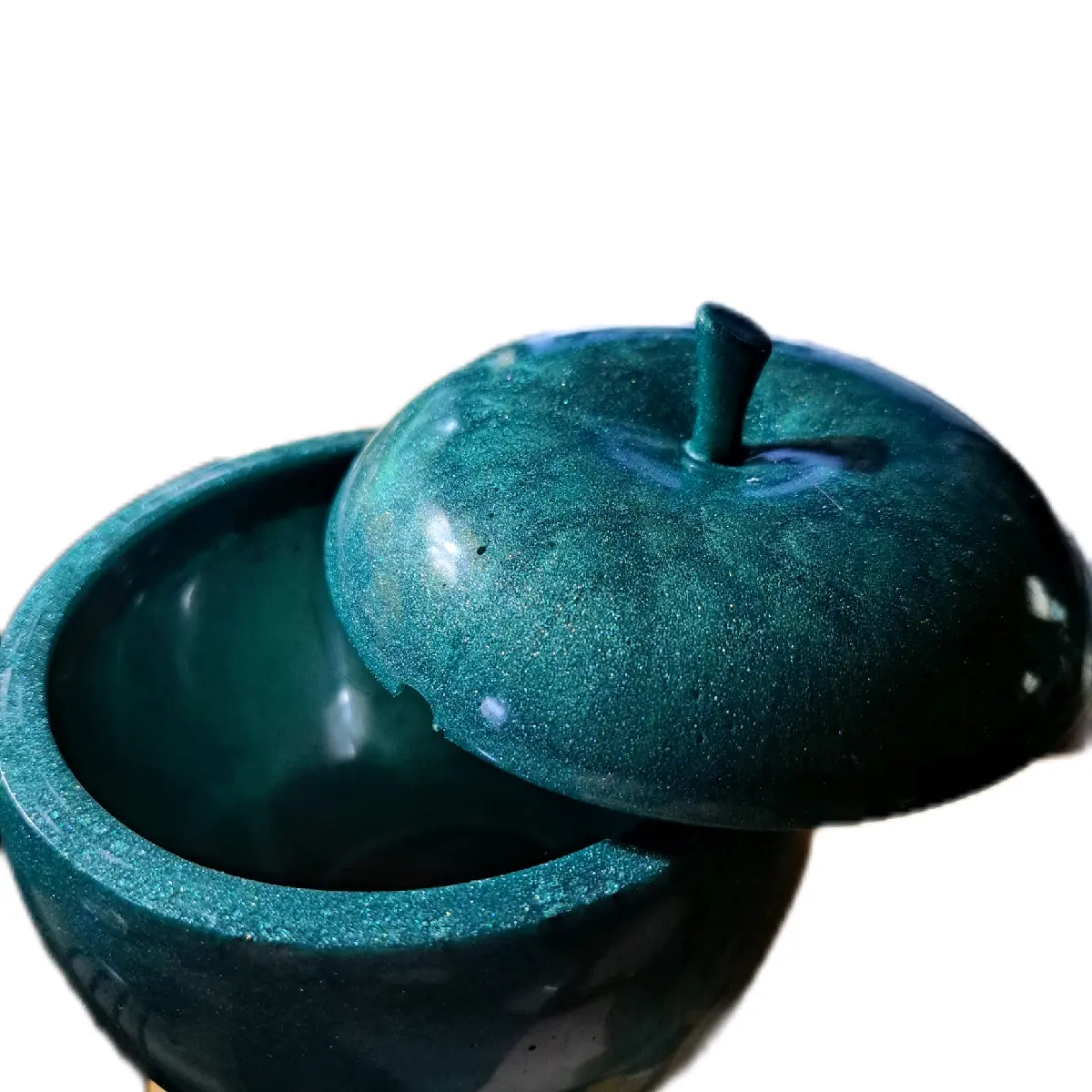 Epoxy Resin Green Apple Jar Decor