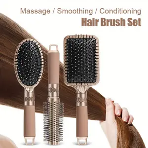 3 Pcs Air Cushion Comb Massage Paddle Brush Cushion Hair Combs Boar Bristle Hair Brush Fashion Accessories