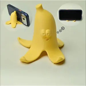 3D Printed Banana Phone Holder Creative Desktop Fun Smiley Face Funny Decorative Ornament