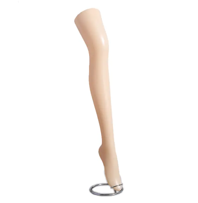 FixtureDisplays® Plastic Mannequin Leg for Display, Commercial Female Standing Leg with Metal Rack, Fleshtone Christmas Leg Lamp DIY 18139-NF