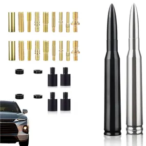 Chrome Antenna 50 Cal Car Truck Bullet Antenna Truck Accessories Universal Replacement for GMC Sierra 1500 Chevy Dodge Ram Silverado 1500 2500 3500 Ford F150 F250 F350