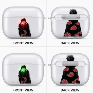 Obito Uchiha Anime AirPods Case with Keychain, Frosted PC Protective Cover for AirPods Pro, Naruto Manga Earbuds Case Gift for Him Her
